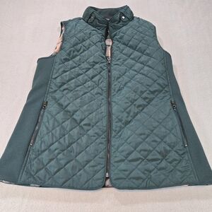41 Hawthorn Green Quilted Zip Front Vest Size Large Pockets